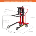 Geländestapler für Halbpaletten – Max. Hubhöhe 840 mm – Max. Tragfähigkeit 250 kg – Bild 2