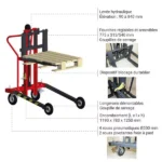 Geländestapler für Halbpaletten – Max. Hubhöhe 840 mm – Max. Tragfähigkeit 250 kg – Bild 3