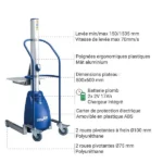 Halbelektrischer Stapler aus Aluminium/Edelstahl – Max. Hubhöhe 1535 mm – Max. Tragfähigkeit 250 kg – Bild 3