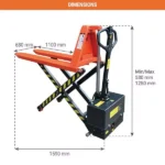 Elektrischer Hochhubwagen – Für breite Paletten – Max. Tragfähigkeit 1500 kg – Bild 2