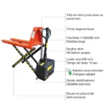 Elektrischer Hochhubwagen – Für breite Paletten – Max. Tragfähigkeit 1500 kg – Bild 3
