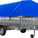 Autotransportanhänger auf Blattfedern 264×150 UNITRAILER GARDEN 265/R KIPP mit Gitterwänden, H-800 Rahmen