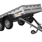 GARDEN TRAILER 264/2 KIPP MIT STÜTZRAD, GRAUE FLACHPLANE UND PLANENTRÄGER