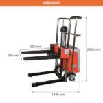 Halbelektrischer Stapler – Max. Hubhöhe 1700 mm – Max. Tragfähigkeit 400 kg – Bild 2