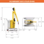 Halbelektrischer Werkstattkran – Max. Hubhöhe 2425 mm – Max. Tragfähigkeit 150 kg – Bild 2