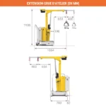 Halbelektrischer Werkstattkran – Max. Hubhöhe 2425 mm – Max. Tragfähigkeit 150 kg – Bild 6