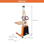 Halbelektrischer Stapler – Max. Hubhöhe 1700 mm – Max. Tragfähigkeit 100 kg – Bild 2