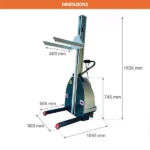 Halbelektrischer Stahl-Stapler – Max. Hubhöhe 2000 mm – Max. Tragfähigkeit 200 kg – Bild 2