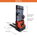 Elektrischer Wiegestapler – Max. Hubhöhe 3514 mm – Max. Tragfähigkeit 1200 kg – Bild 2