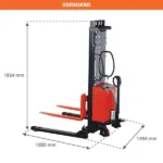 Halbelektrischer Stapler 1T – Umrahmende Langträger – Max. Hubhöhe 2500 mm – Bild 2