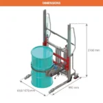 Fasswendestapler für Metallfässer – Max. Hubhöhe 1700 mm – Max. Tragfähigkeit 120 kg – Bild 2