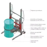 Fasswendestapler für Metallfässer – Max. Hubhöhe 1700 mm – Max. Tragfähigkeit 120 kg – Bild 3