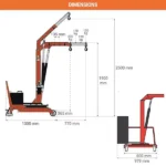 Werkstattkran mit elektrischer Hubfunktion – Max. Hubhöhe 2500 mm – Max. Tragfähigkeit 200 kg – Bild 2