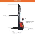 Elektrischer Stapler – Max. Hubhöhe 1514 mm – Max. Tragfähigkeit 1200 kg – Bild 2